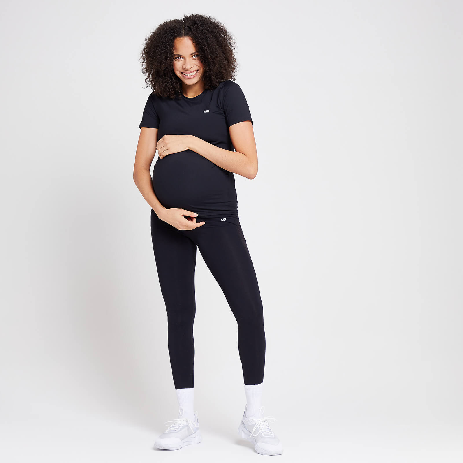 Duo de hauts de maternité à manches courtes MP Power pour femmes – Noir/Blanc