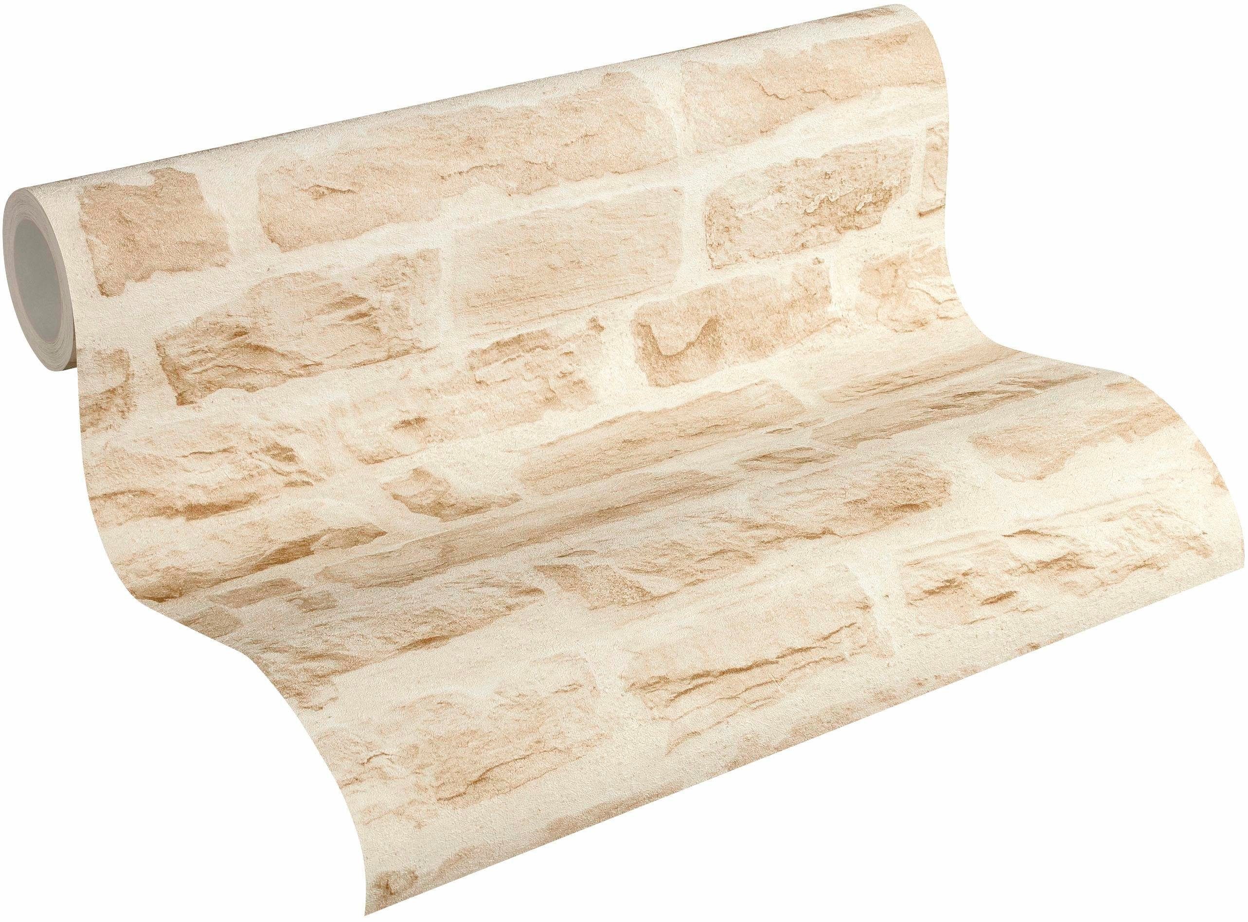 living walls Vliestapete Best of Wood`n Stone, glatt, Steinoptik, realistisch, urban, (1 St), Struktur Tapete Stein