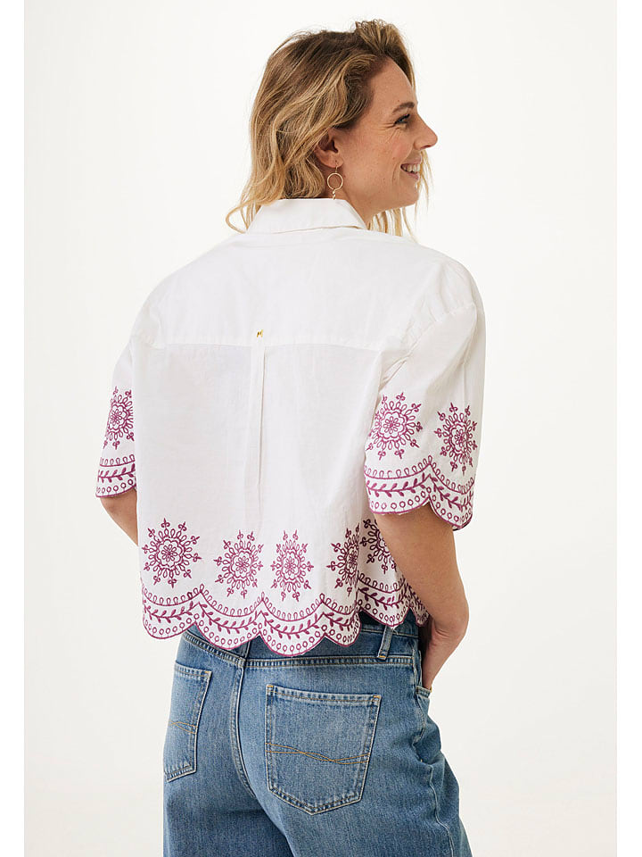 Mexx Bluse in Weiß/ Lila günstig kaufen