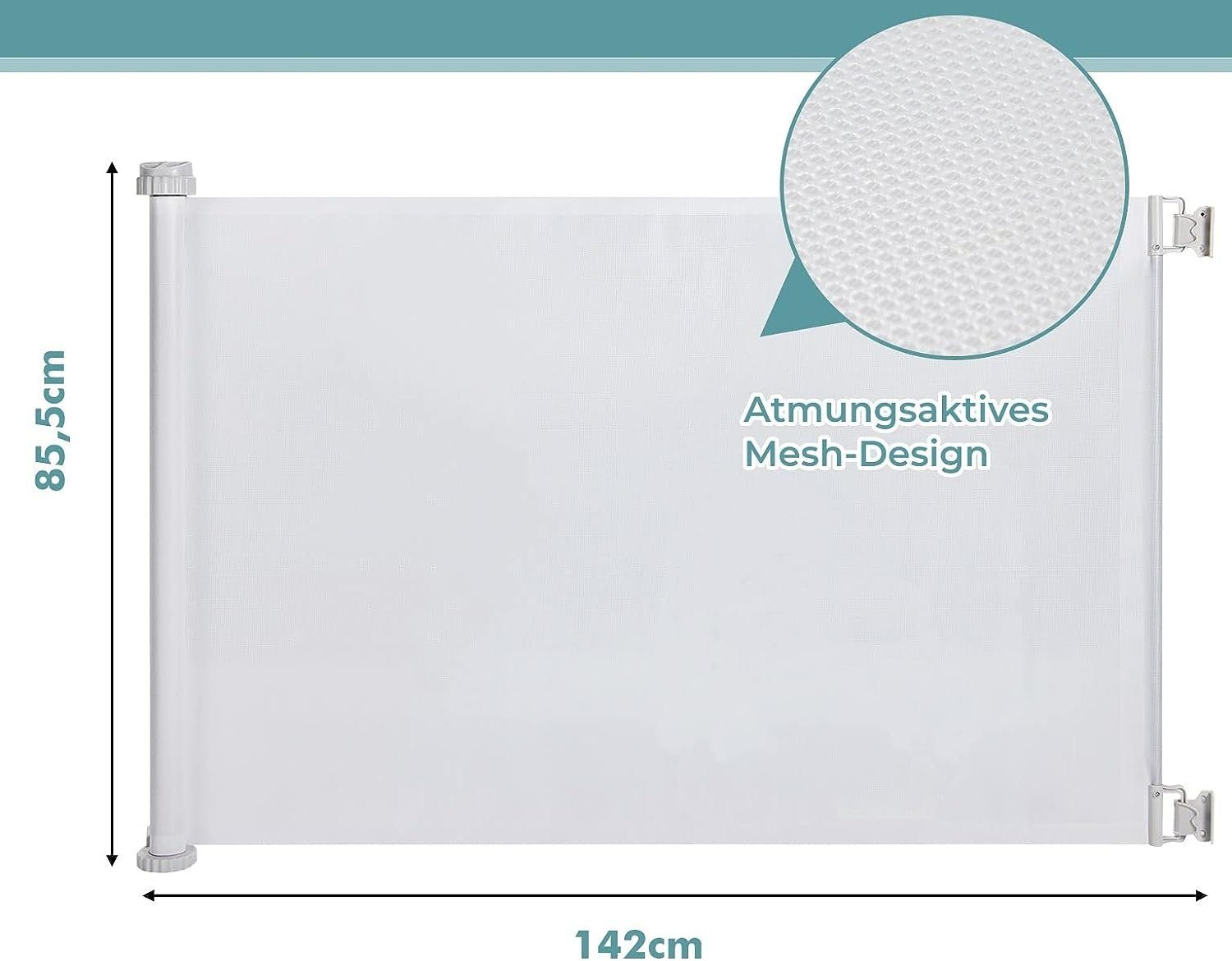 KOMFOTTEU Türschutzgitter Treppenschutzgitter, 85,5 cm hoch, weiß