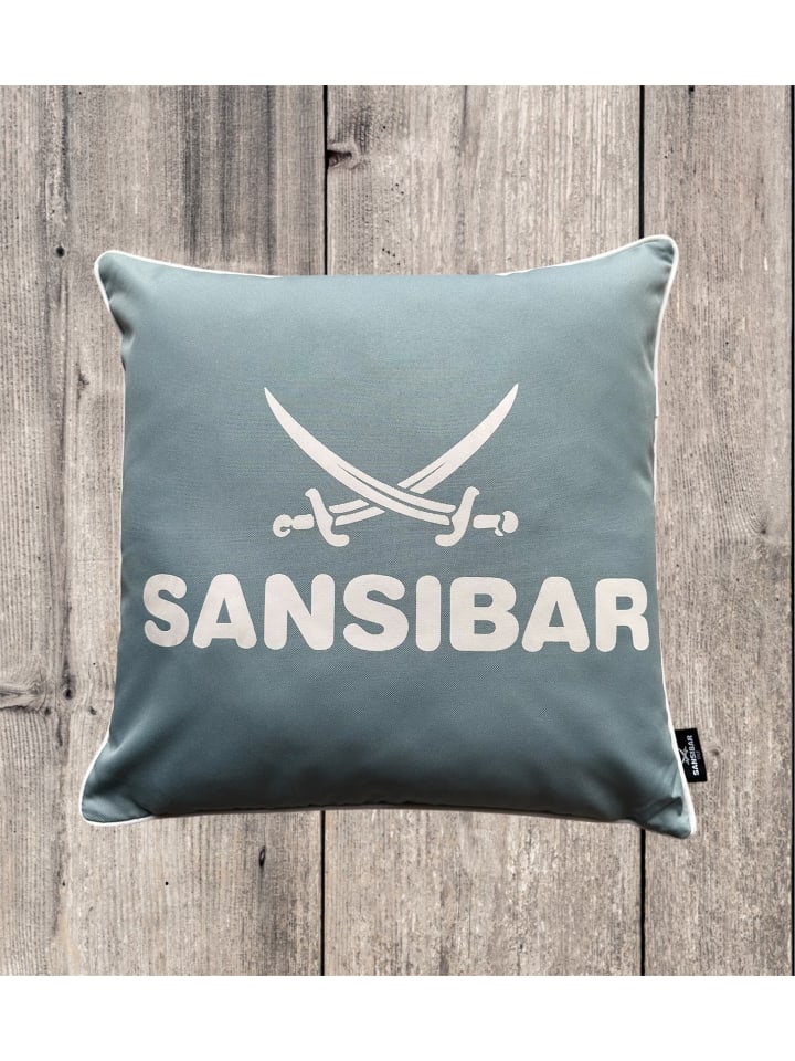 Sansibar Outdoor-Kissen mit Füllung in Lagune/Offwhite, 45x45 cm günstig kaufen 45x45 cm