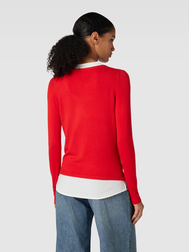 Strickpullover im Double-Layer-Look in rot