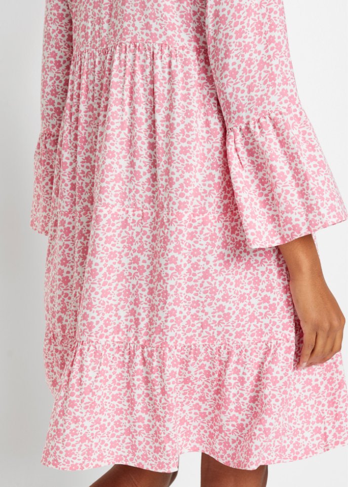 Kleid mit Volants aus nachhaltiger Viskose