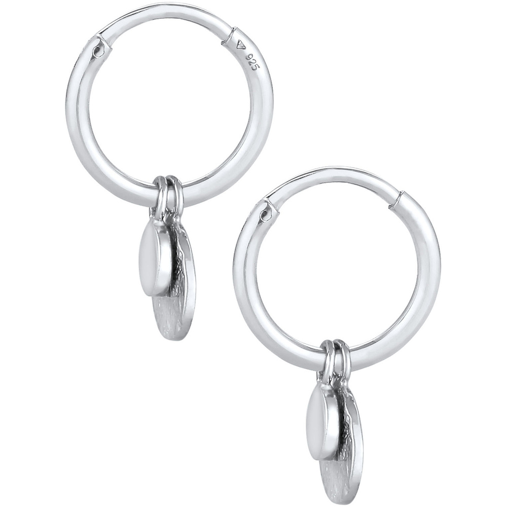 Elli Elli Boucles d'Oreilles Dames Creoles Plate Vintage Trend Blogger en argent sterl Boucles d'oreilles