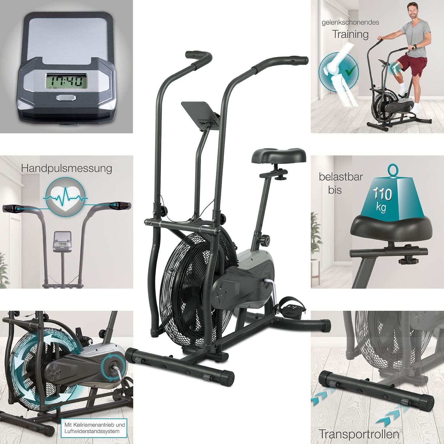 aktivshop Crosstrainer aktiv Airbike (mit Handpulsmessung)
