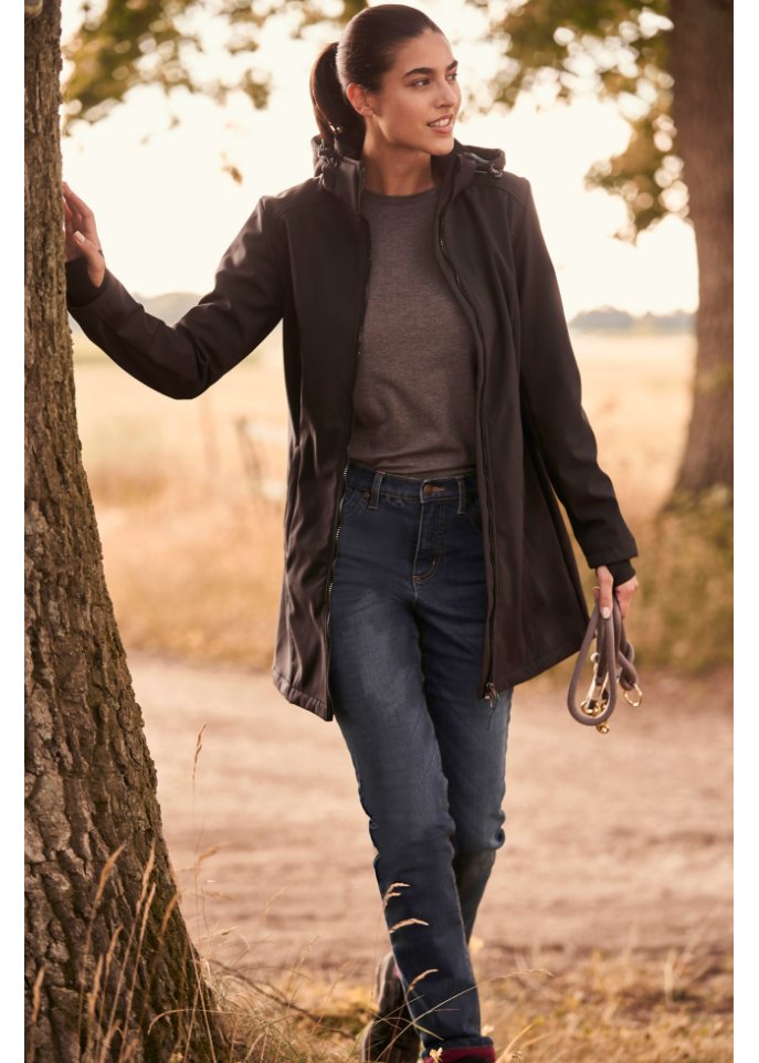 Funktions-Softshell-Longjacke mit Teddyfleece
