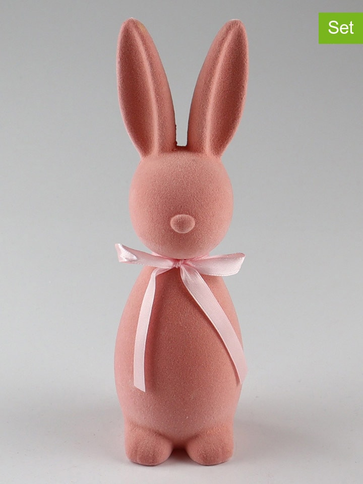 AM Design 2er-Set: Dekofiguren ''Hase'' in Rosa - (B)7 x (H)23 x (T)6 cm günstig kaufen onesize