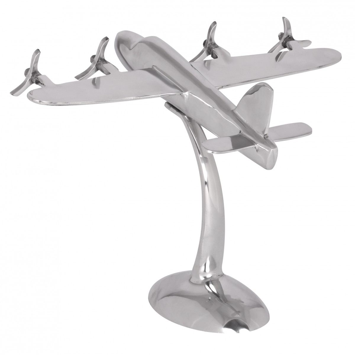 Wohnling Design Deko Flugzeug Propeller aus Aluminium Farbe Silber