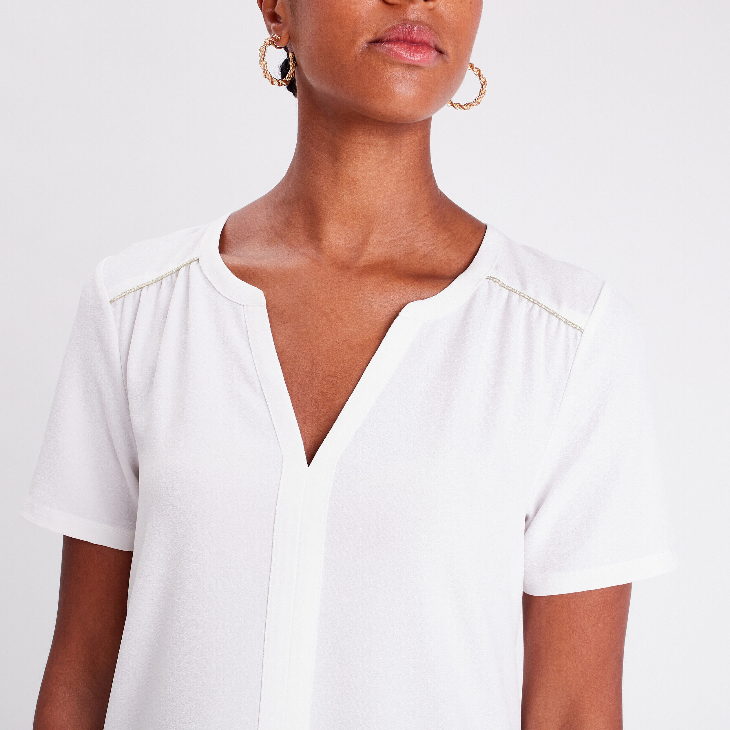 T-shirt manches courtes ecru femme | Cache Cache