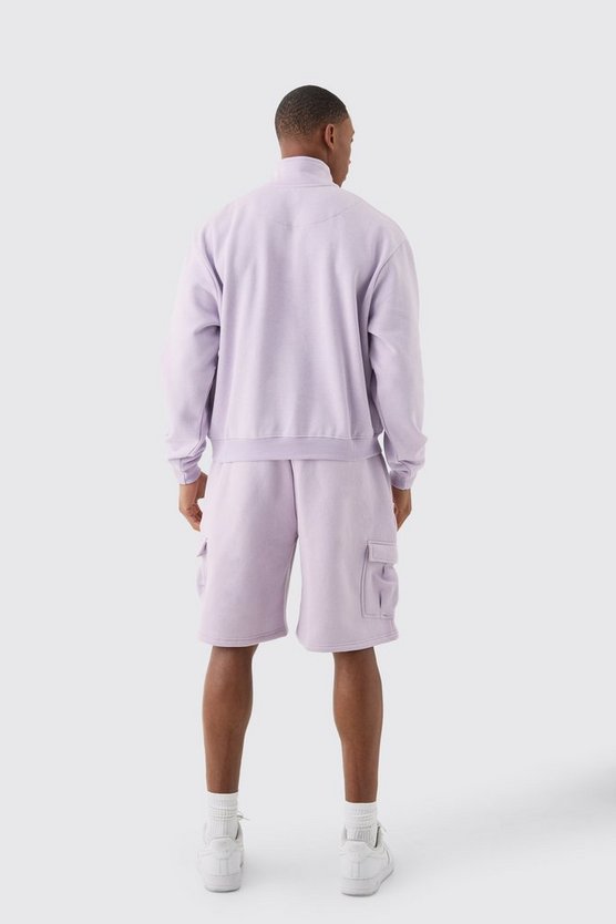 Kastiges Oversize Sweatshirt mit 1/4 Reißverschluss