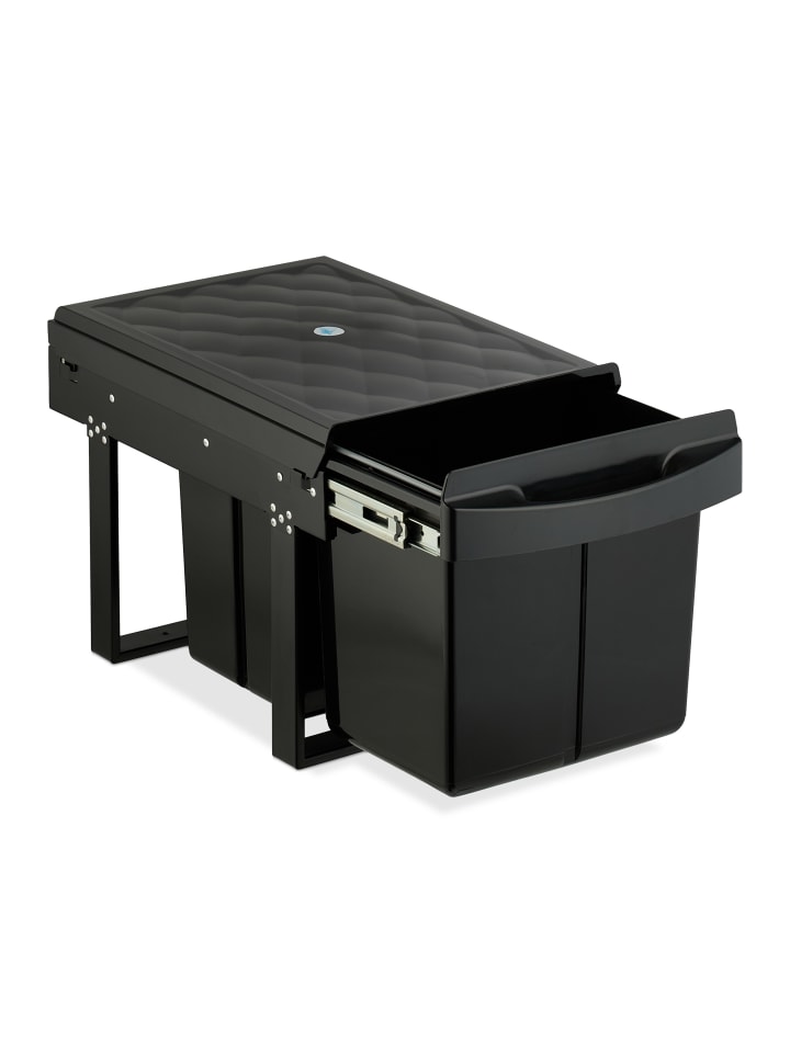 relaxdays Einbaumülleimer in Schwarz - 1x 15 l   2x 8 l günstig kaufen onesize