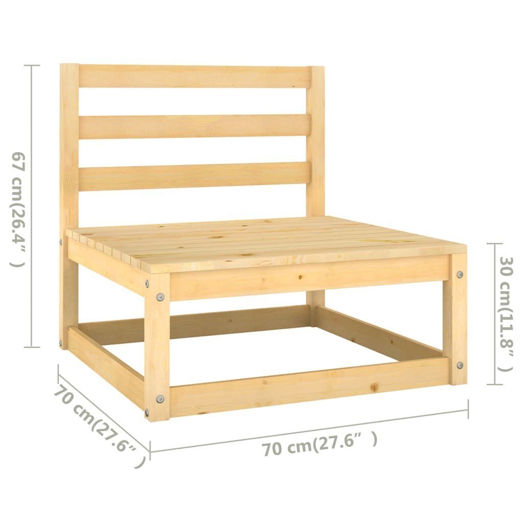 vidaXL Loungesofa 3-tlg. Garten-Lounge-Set mit Kissen Kiefer Massivholz, 1 Teile