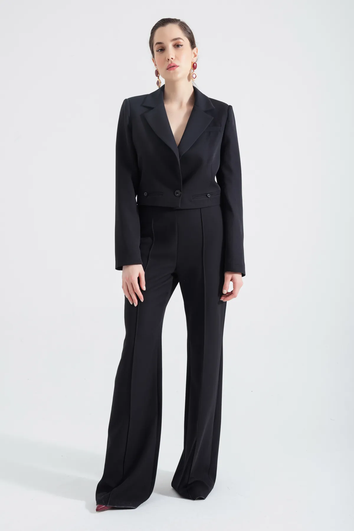 Lafaba  Schwarzes Jacken- und Hosen-Set für Damen