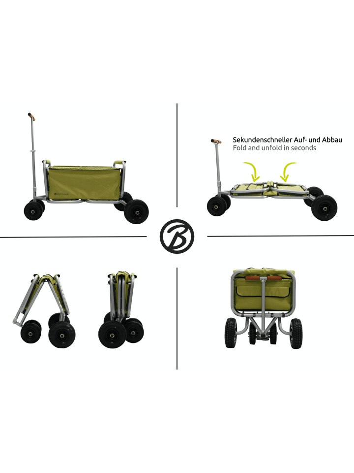 Beachtrekker Beachtrekker LiFe faltbarer Bollerwagen   Bremse, klappbarer Handwagen (Oliv) günstig kaufen onesize