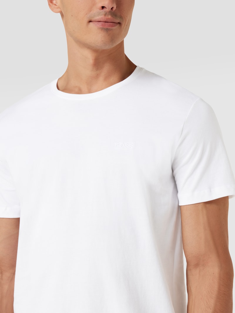 T-Shirt mit Rundhalsausschnitt im 2er-Pack Modell 'ComfortS' in weiß