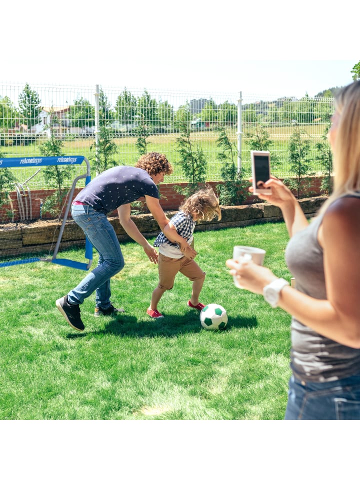 relaxdays Fußballtor in Grau/Blau - (B)152 x (H)110 x (T)74 cm günstig kaufen onesize