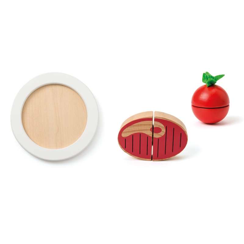 Set de déjeuner en bois à découper Oxybul