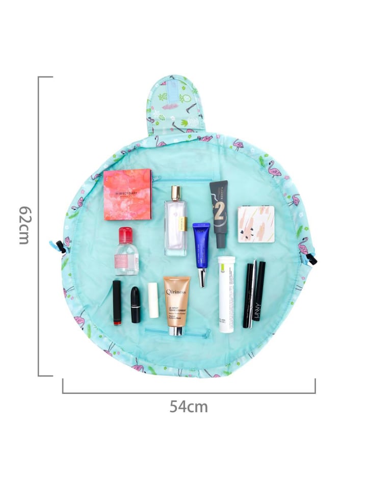 Intirilife One Step Kulturbeutel mit Kordel in GRÜN ROSA FLAMINGO günstig kaufen onesize