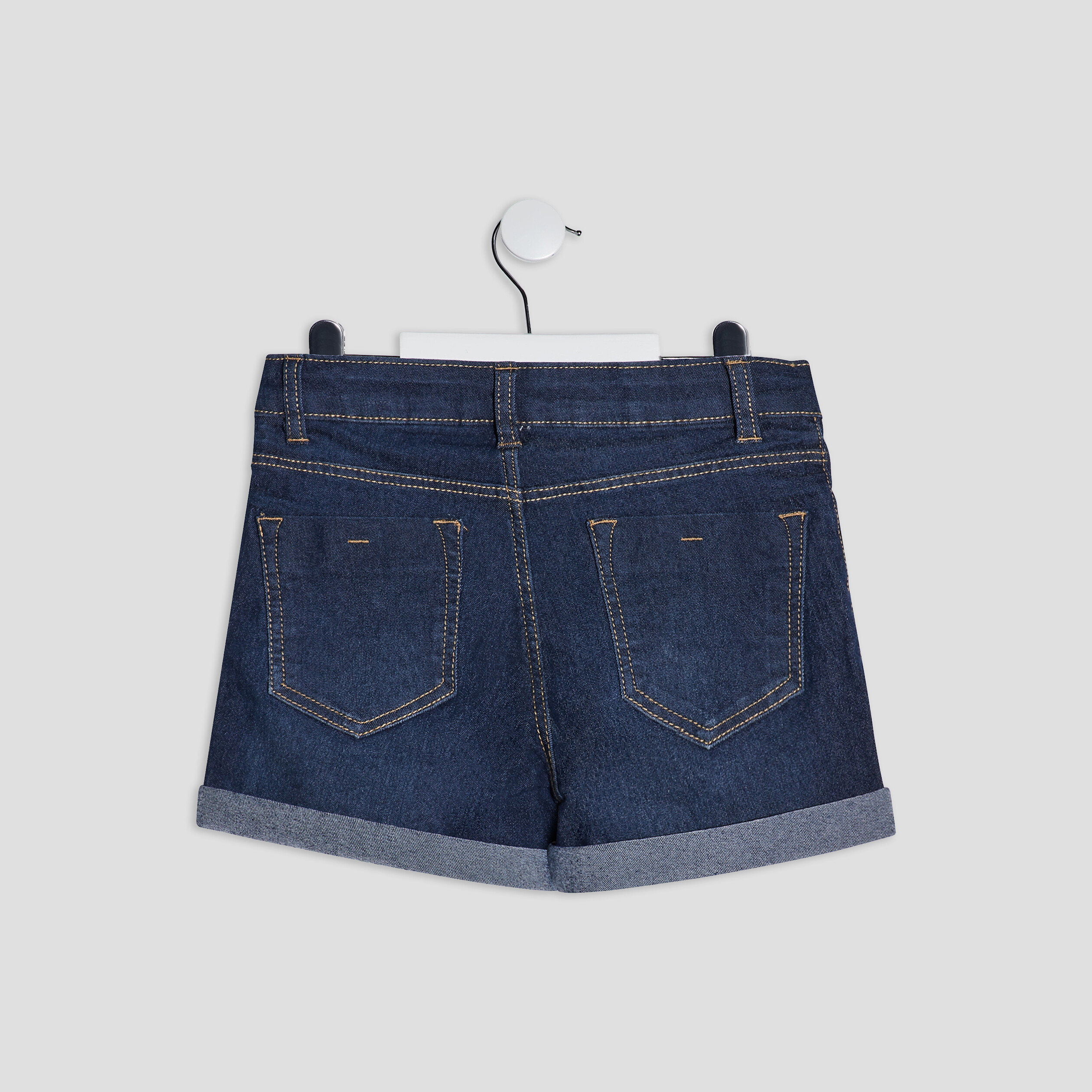 Short droit en jean taille ajustable denim stone fille | La Halle