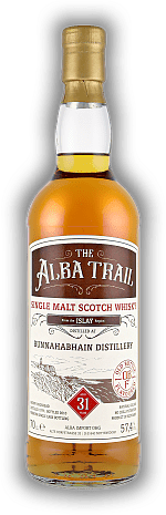 Bunnahabhain The Alba Trail Islay 31 Years 1978/2010 Sherry Hogshead 57,4 % Bunnahabhain The Alba Trail Islay 31 Years 1978/2010 Sherry Hogshead 57,4 %  Jahrgang 78/10 - 0,7	 Liter - Vol 57,4%