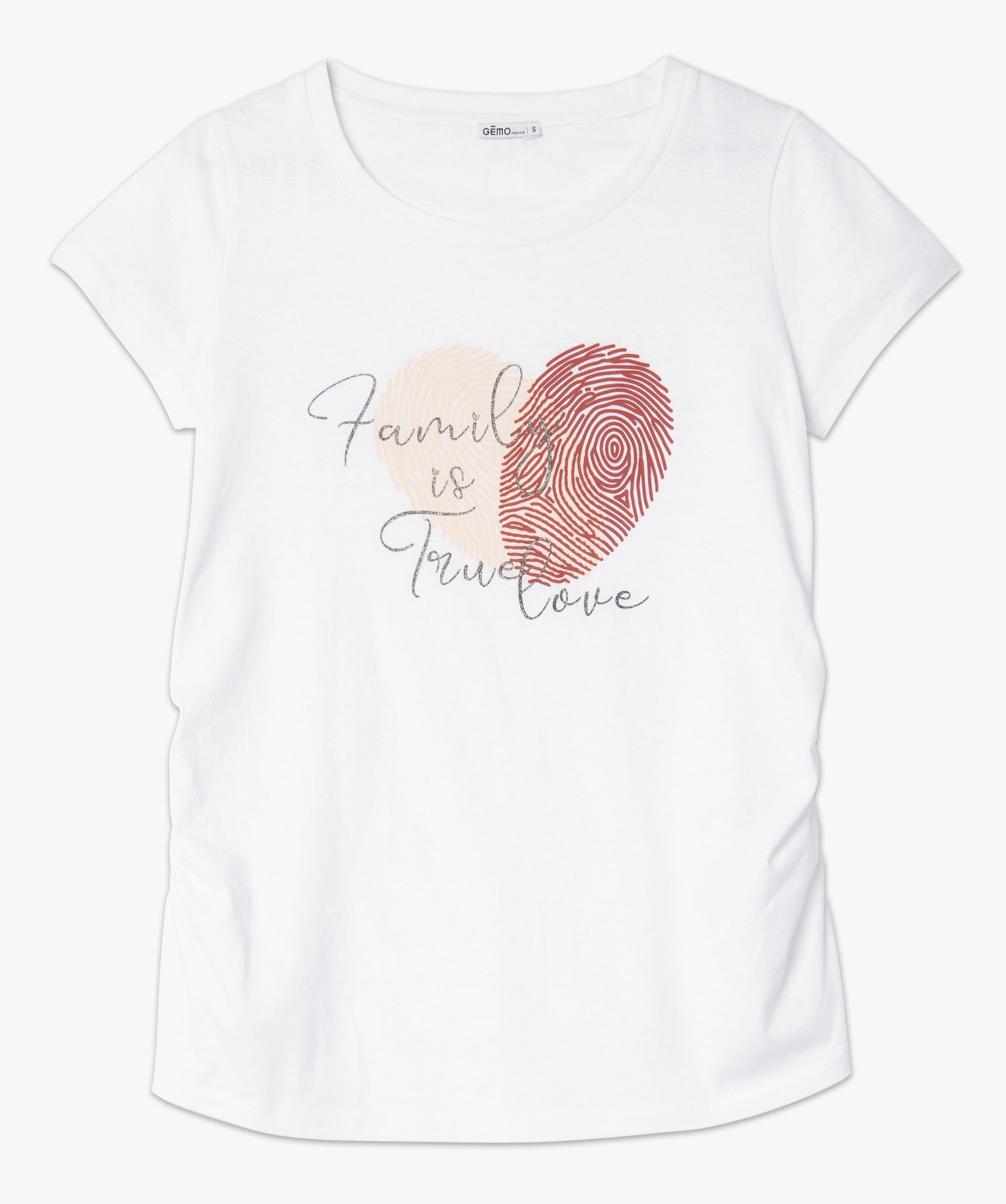 Tee-shirt de grossesse avec motif graphique blanc | GEMO