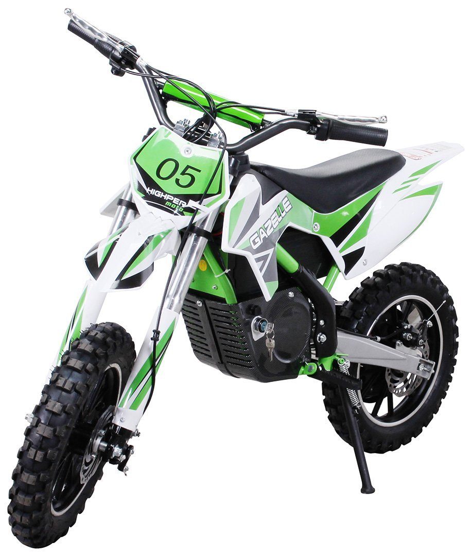 Actionbikes Motors Electric children's motorcycle Gazelle 500W - children's mini cross bike from 5 years electric - 7 - 25 km/h, load capacity 60 kg, (1 piece), children's mini dirt bike minicross pit bike pocket bike - 3 levels throttle