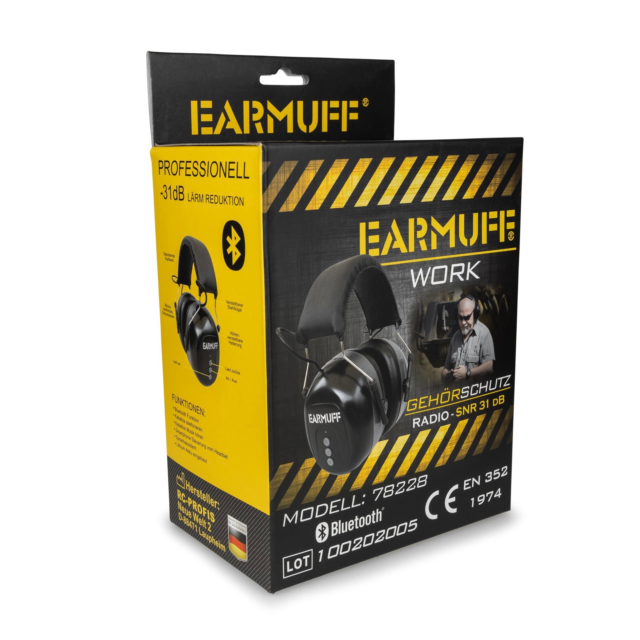 EARMUFF Kapselgehörschutz EARMUFF 31dB Bluetooth/AUX, (1 St)