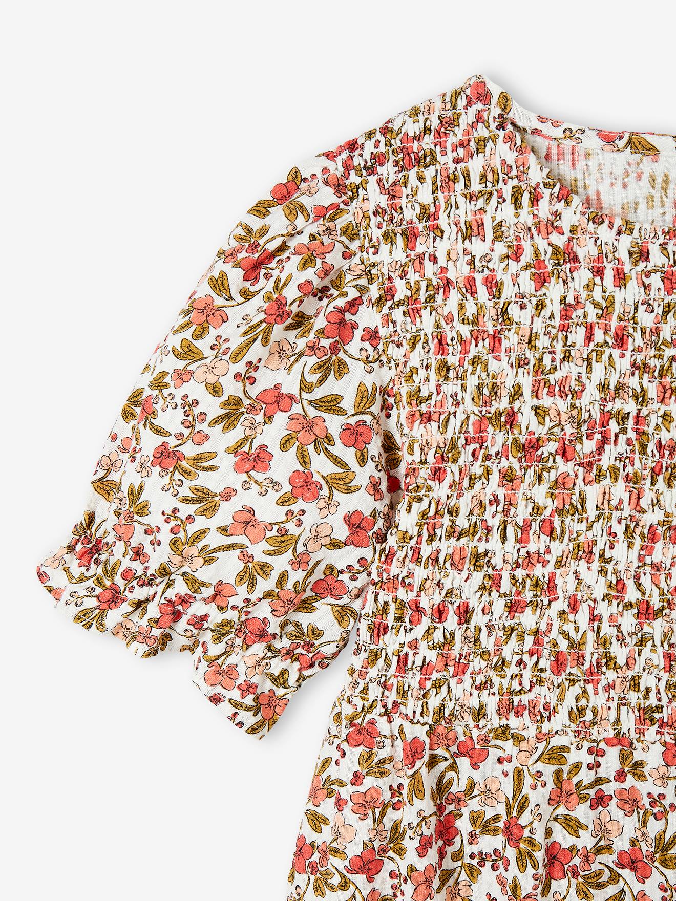 Vertbaudet Mädchen Kleid, gesmokt - rosa nude