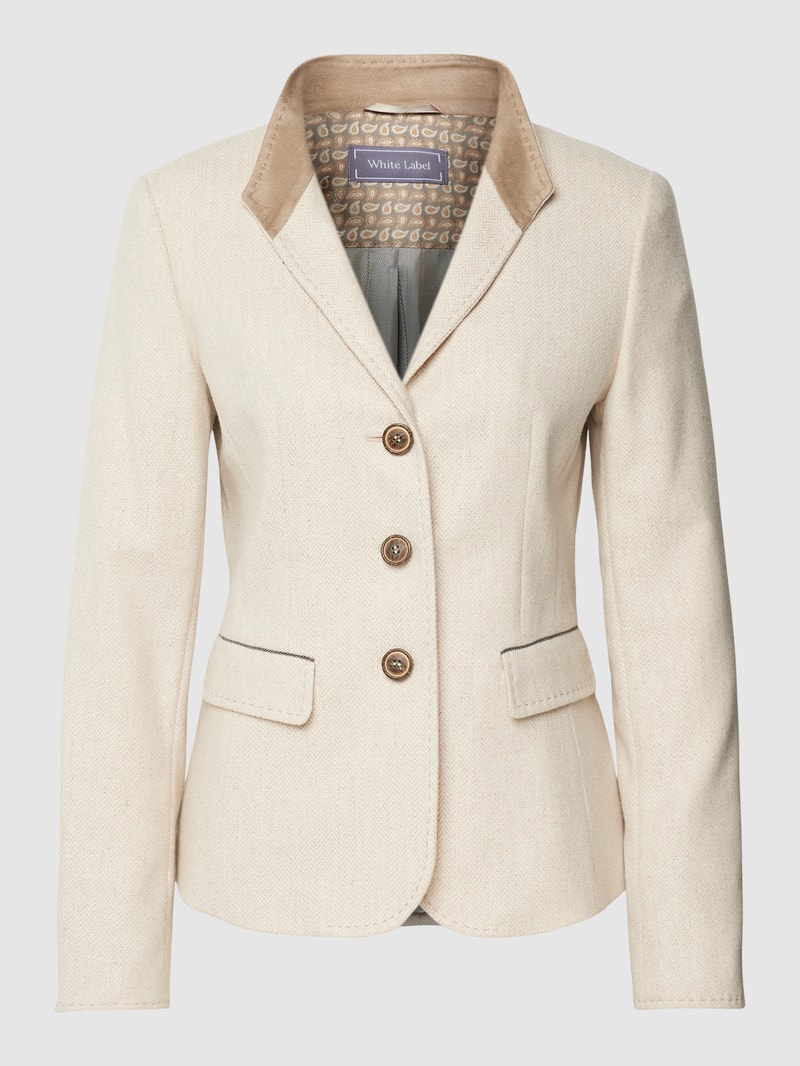 Blazer mit Pattentaschen in ecru