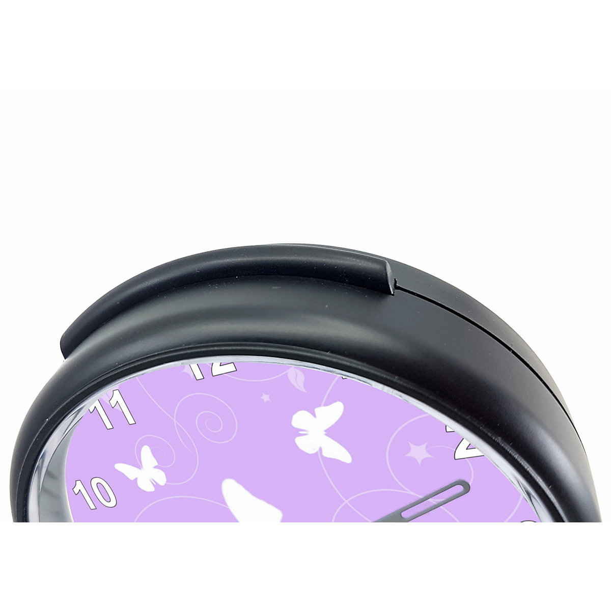 Kinder Funkwecker personalisiert mit Namen Schmetterling Ornamente Atom-/Funkuhr, 12-Stunden-Anzeigeformat, Schlummerfunktion, Nachtlicht, Geräuschlos/Ohne Ticken
