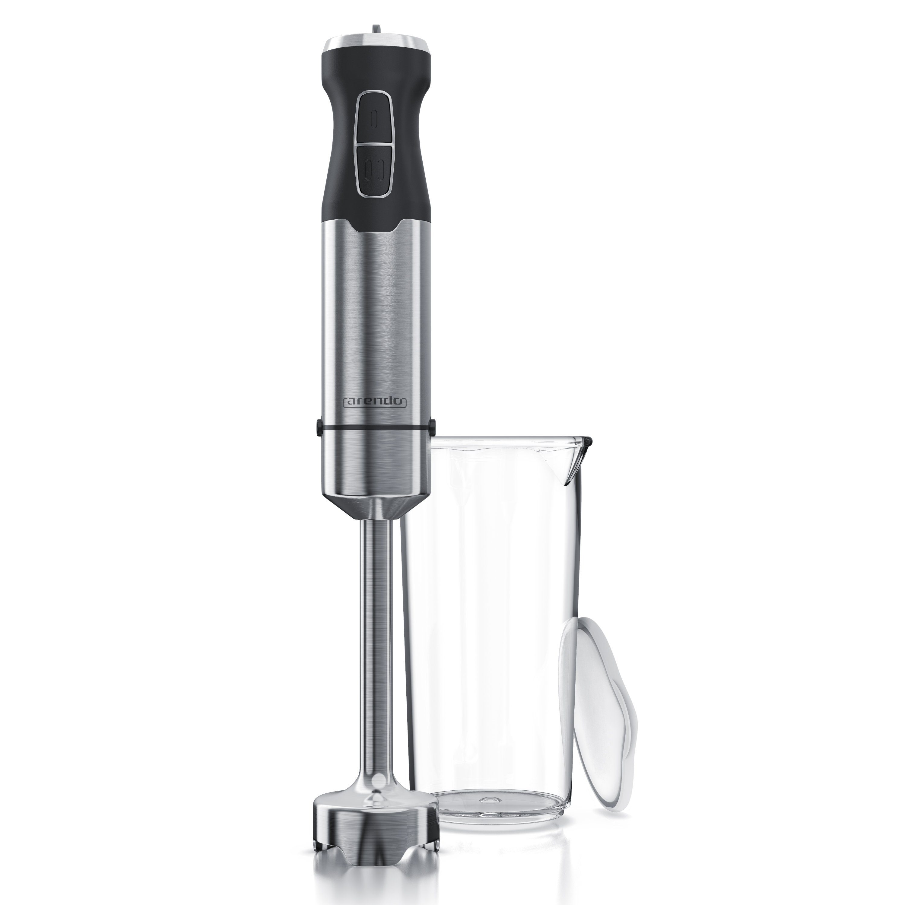 Arendo Stabmixer, 1000 W, Edelstahl Handmixer mit Messbecher, Pürierstab, stufenlose Regelung