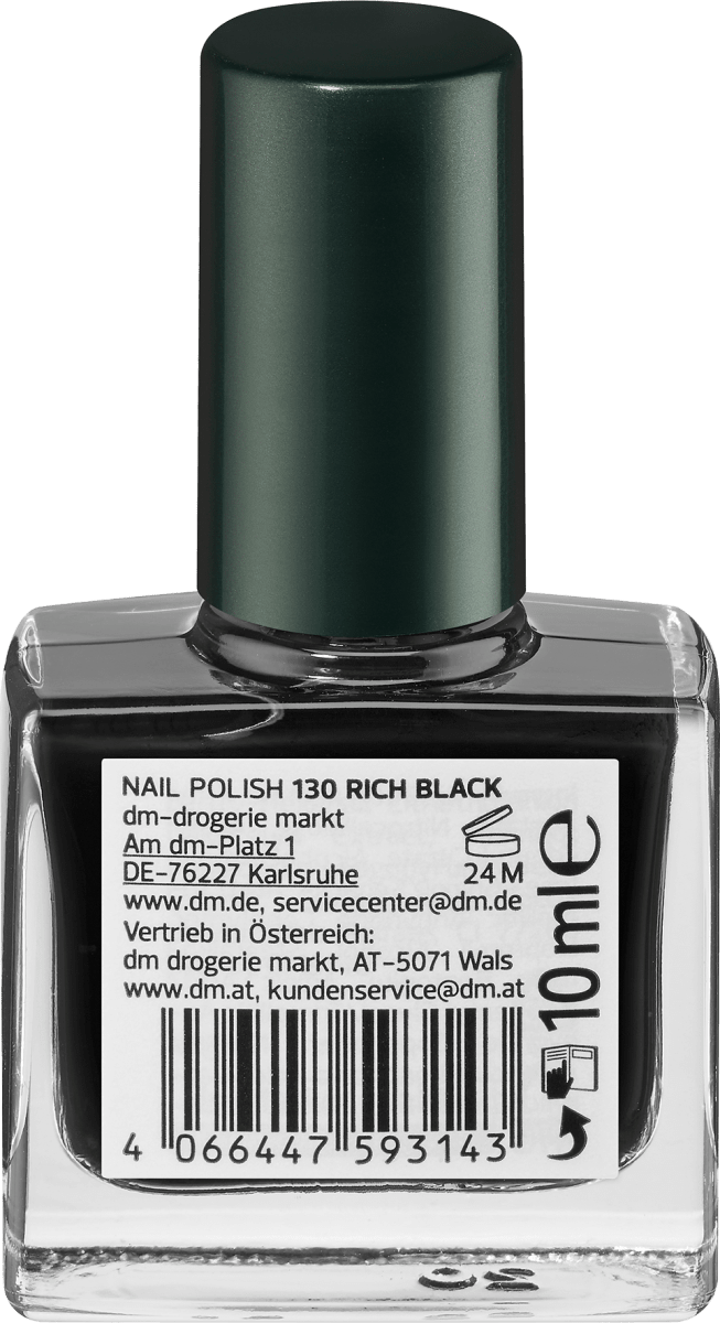 Nagellack Color & Care Nail Polish 130 Deep Black, 10 ml