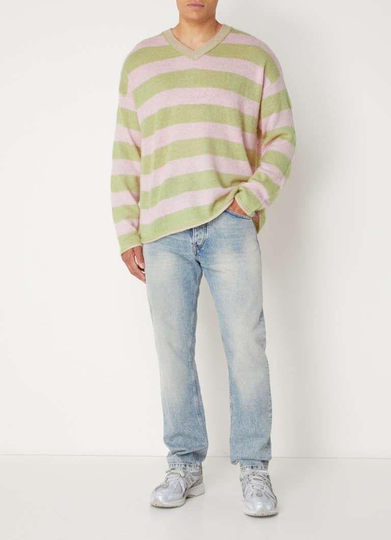 New Amsterdam Surf Association Fine-knit wool blend pullover with stripe print