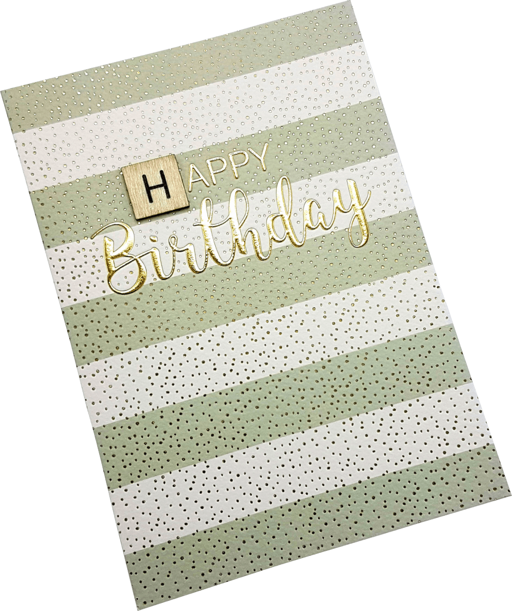 Grußkarte Geburtstag Holz Scrabblestein, 1 St