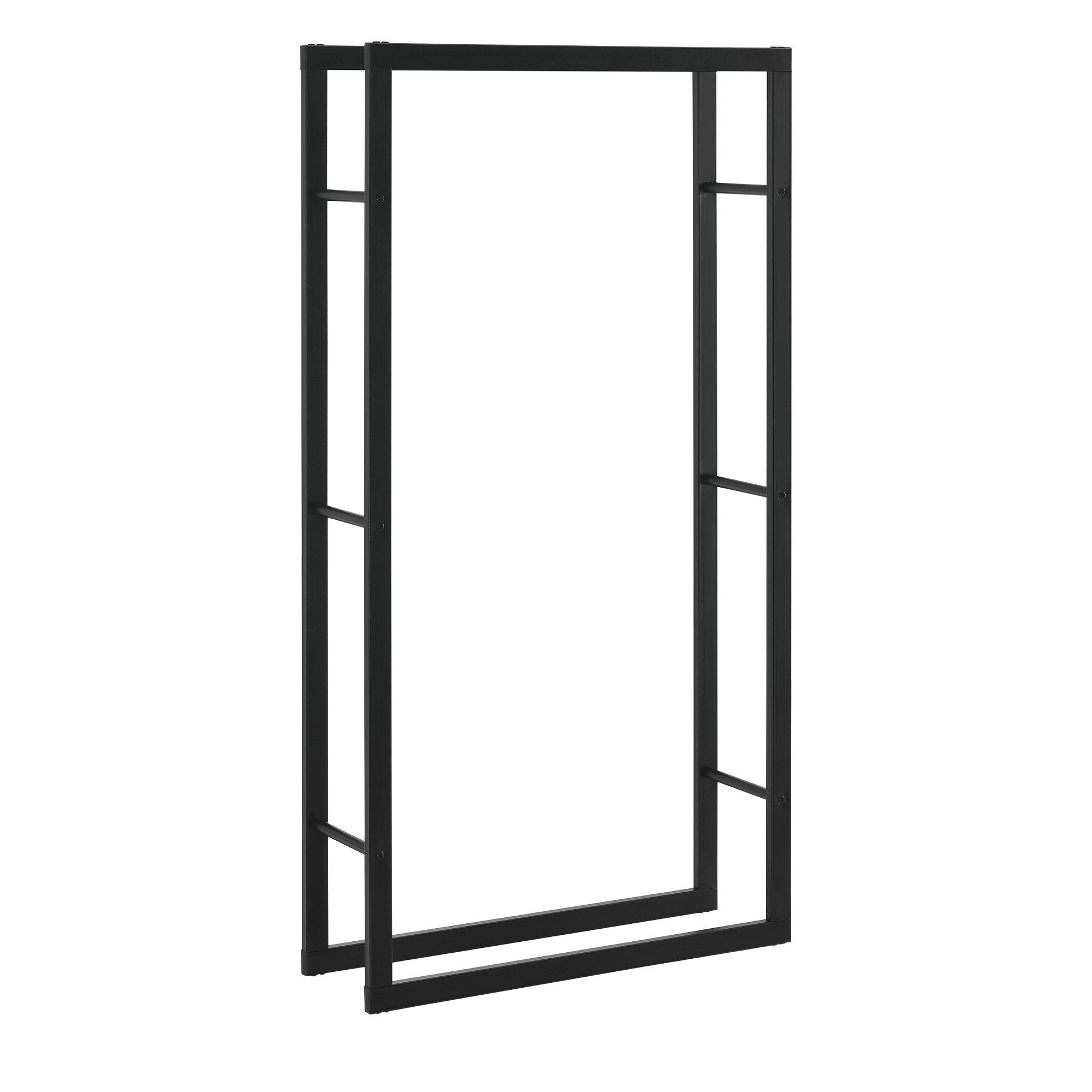en.casa Kaminholzregal, BxTxH:80x25x150 cm, Kasan Brennholzhalter 80x150x25cm Stahl Schwarz