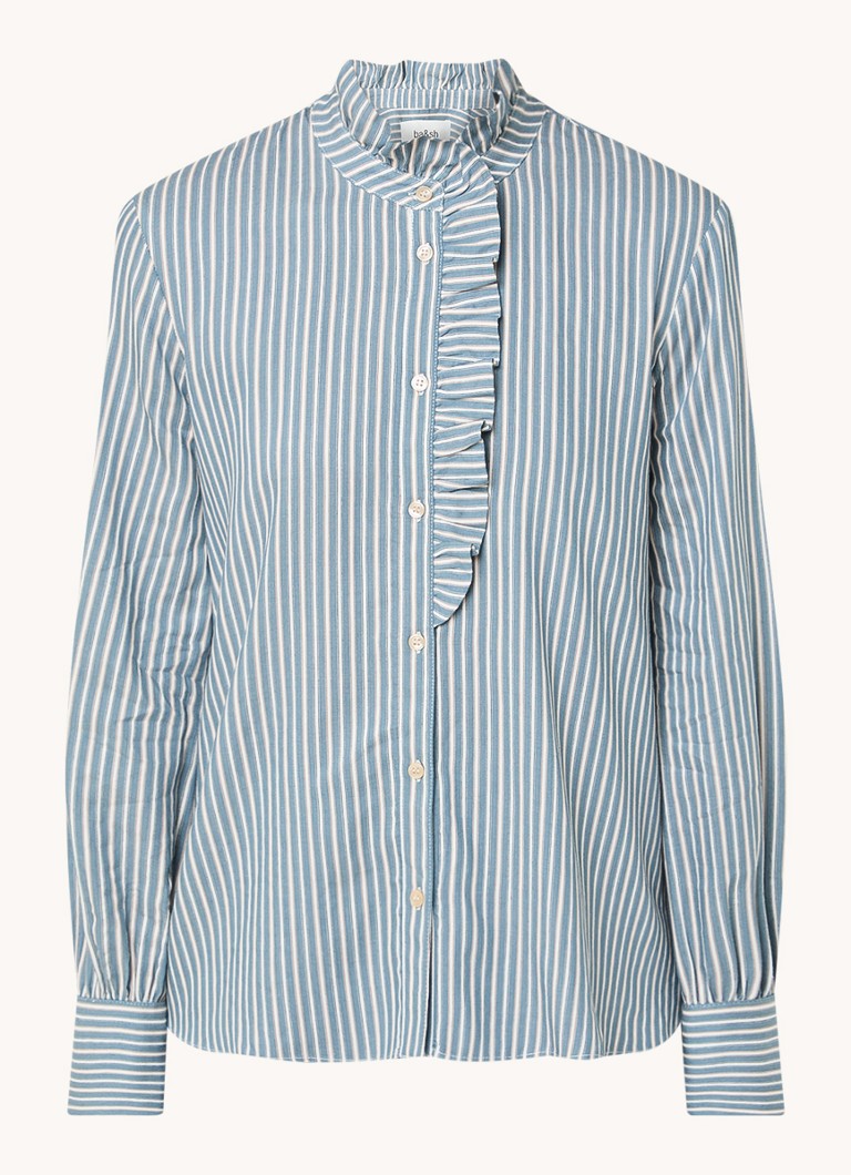 ba&sh Heka blouse in linen blend with ruffles