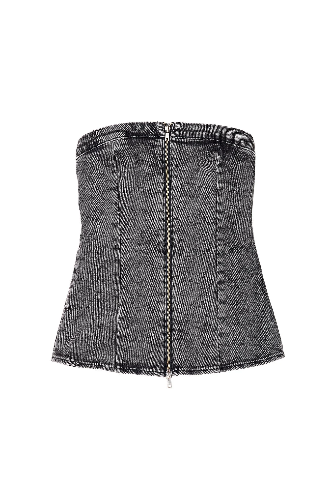 Denim-Oberteil mit Reißverschluss