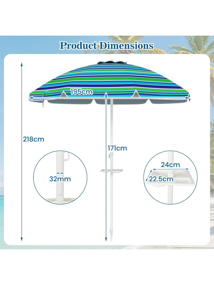 COSTWAY 200 cm Sonnenschirm in Grün günstig kaufen onesize