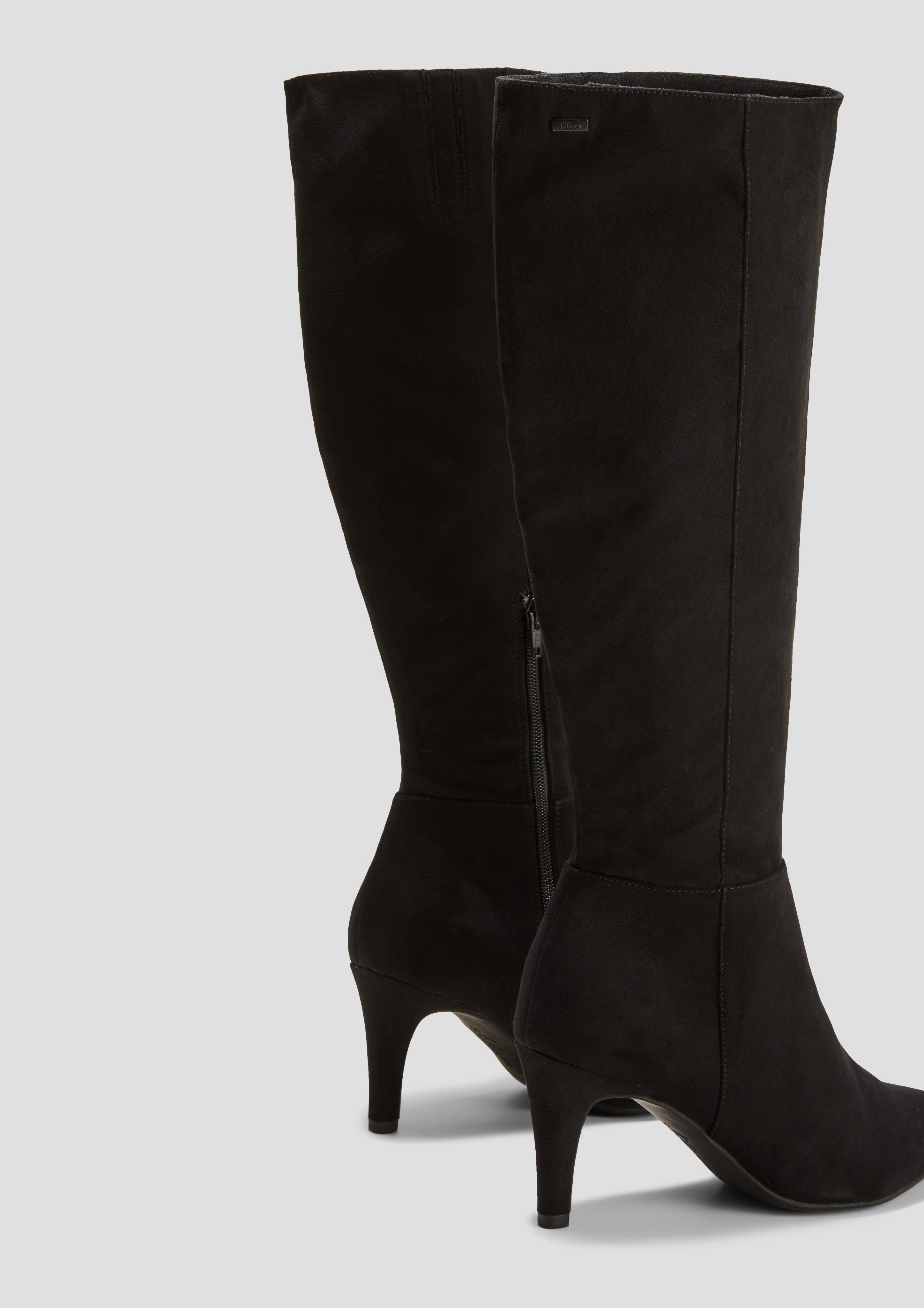 Lange Stiefel in Veloursleder-Optik  6008549-001