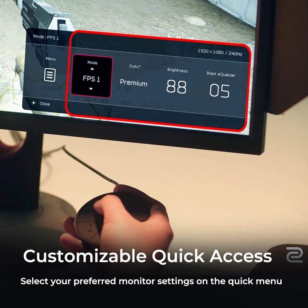 BenQ ZOWIE Gaming Monitor 24,5 Zoll, 240 Hz, 0.5ms, DyAc+, XL Setting Gaming-Monitor (62,20 cm/24,5 