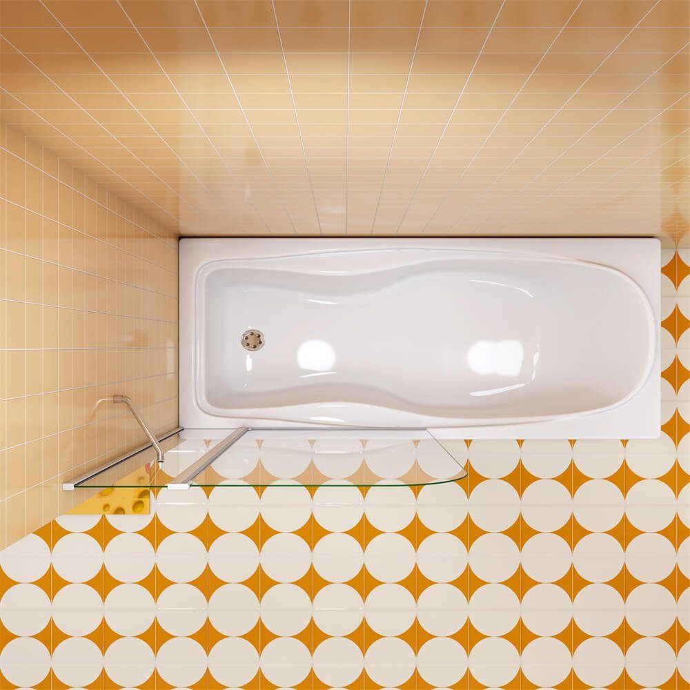 duschspa Badewannenaufsatz 100x140cm Badewannenaufsatz Drehwand Glaswand Duschwand Dusche Glas, Einscheibensicherheitsglas, Sicherheitsglas, (Set), Breite 100cm, Glas