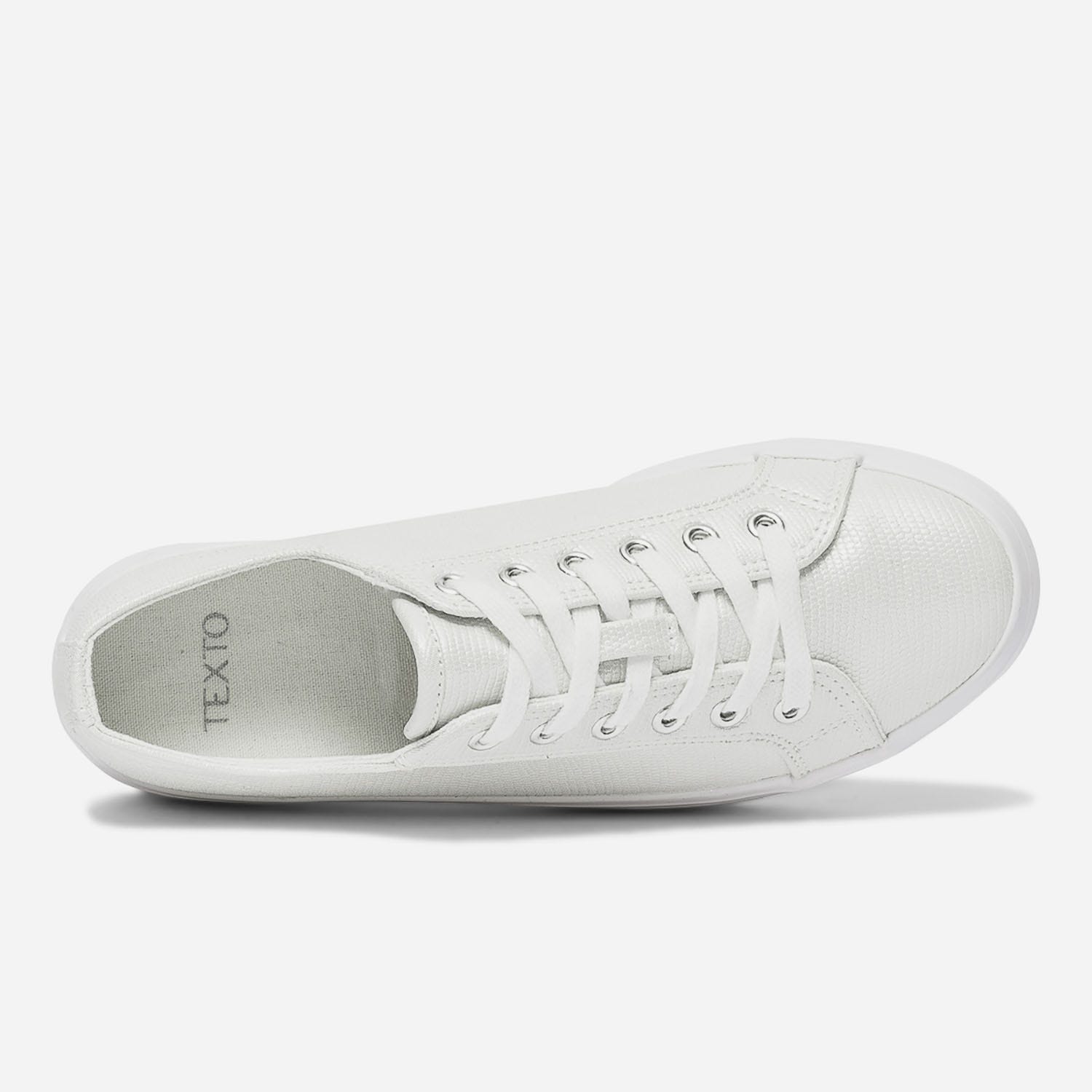 Tennis TEXTO blanc irisé embossée effet python