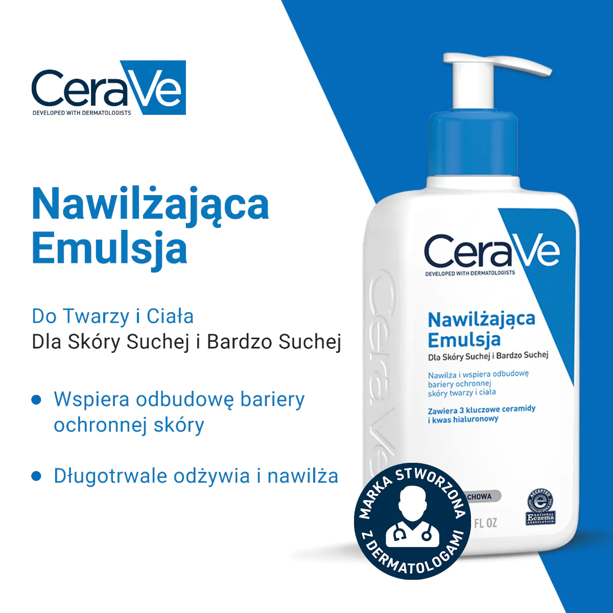 CeraVe drėkinamoji emulsija normaliai, sausai ir labai sausai odai, 473 ml