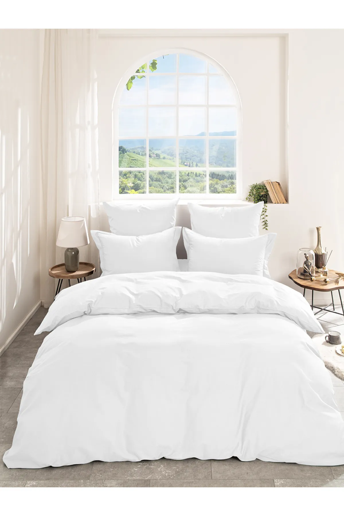 Karna Home  Klassisches Doppel-Bettbezug-Set aus Baumwollsatin