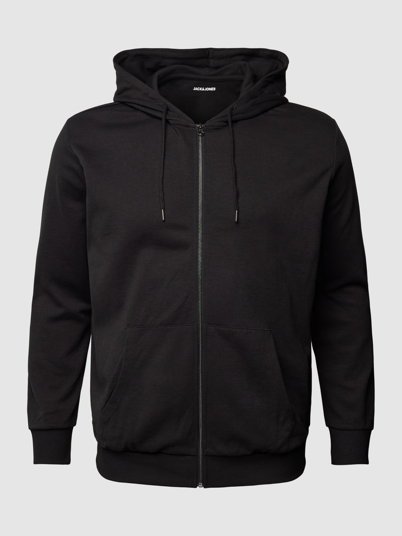 PLUS SIZE Sweatjacke mit Kapuze Modell 'BASIC' in schwarz