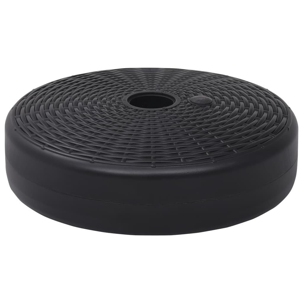vidaXL Kunststoffschirmständer Sonnenschirmständer Sand/Wasser 24 L Schwarz