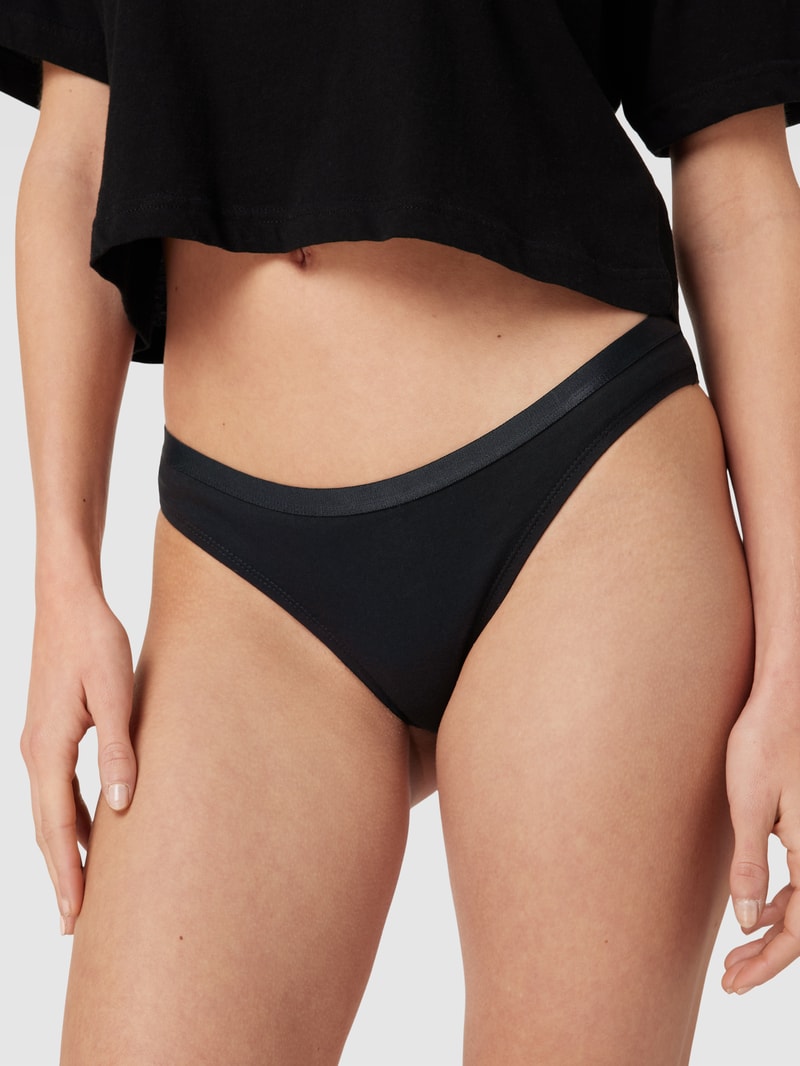 String mit elastischem Bund im 3er-Pack in schwarz