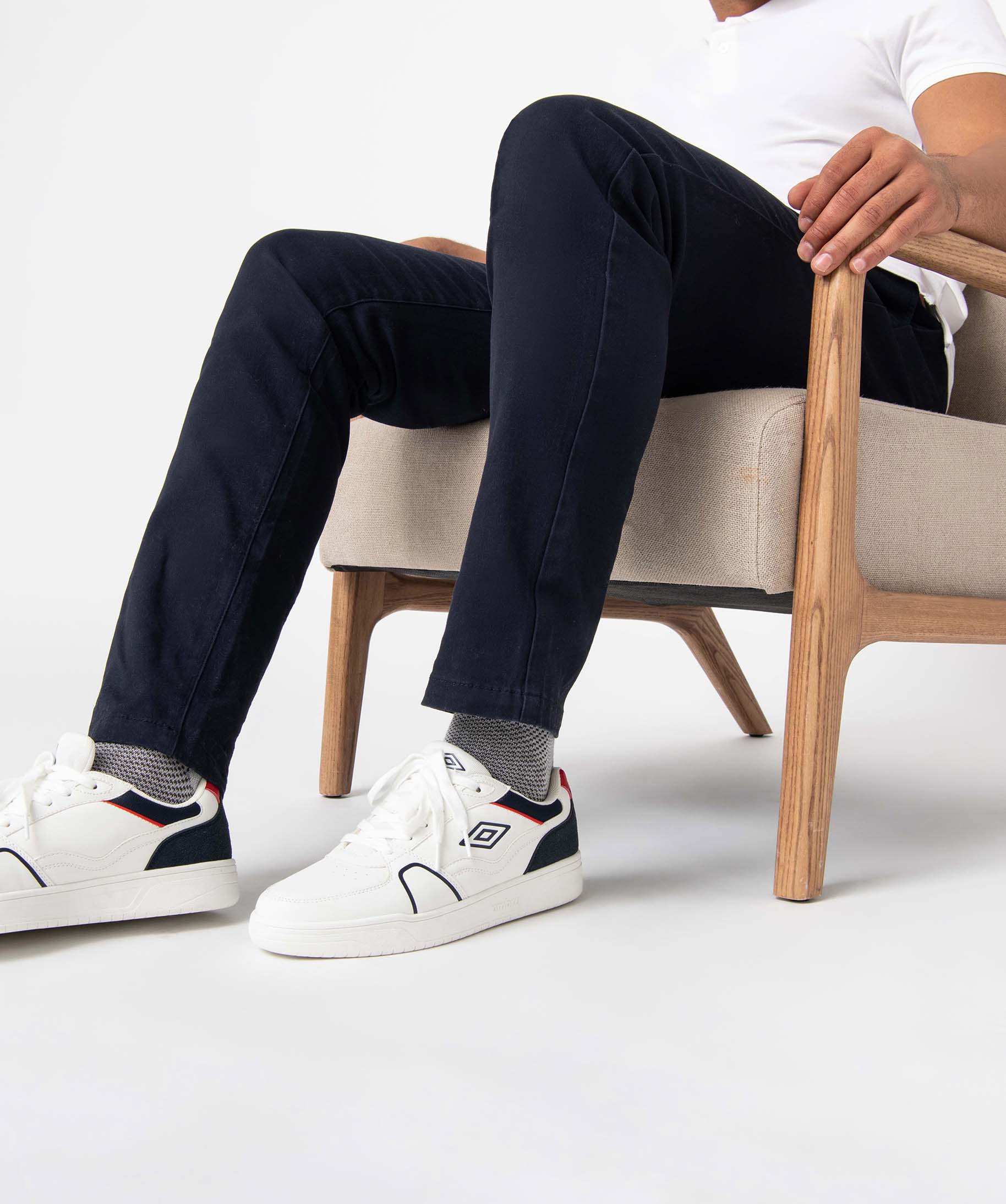 Baskets homme style rétro à détails colorés – Umbro Pablo blanc | GEMO