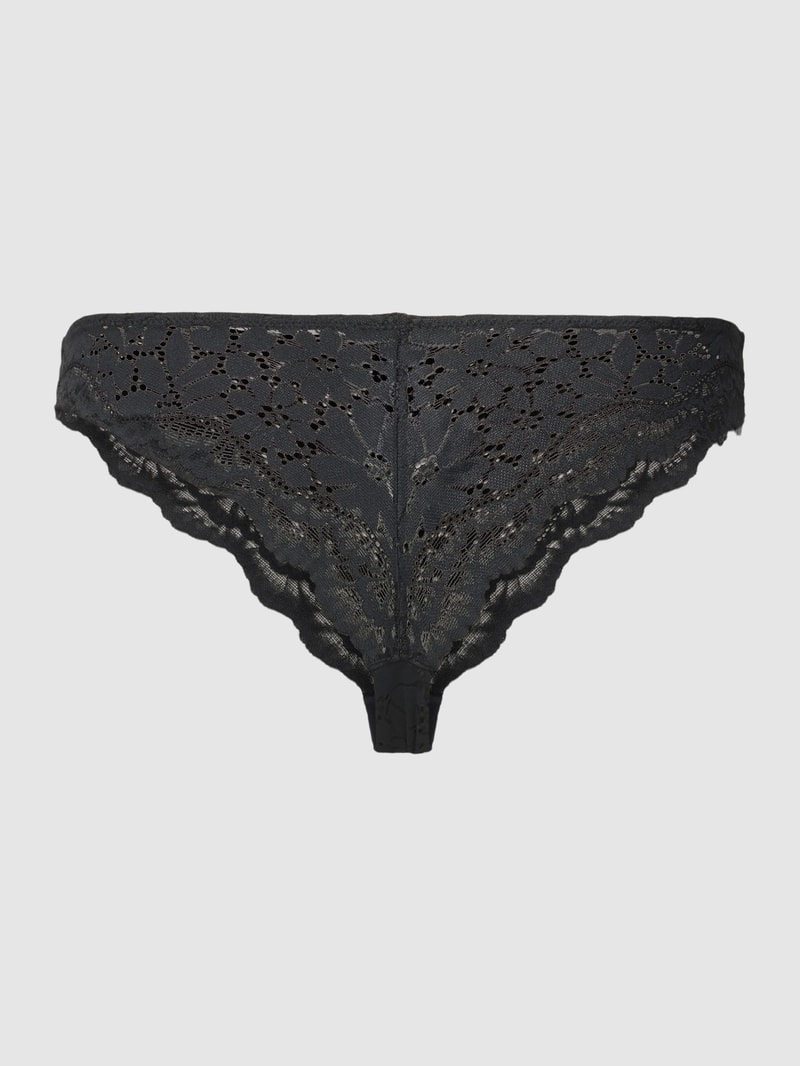 String mit Allover-Muster in schwarz