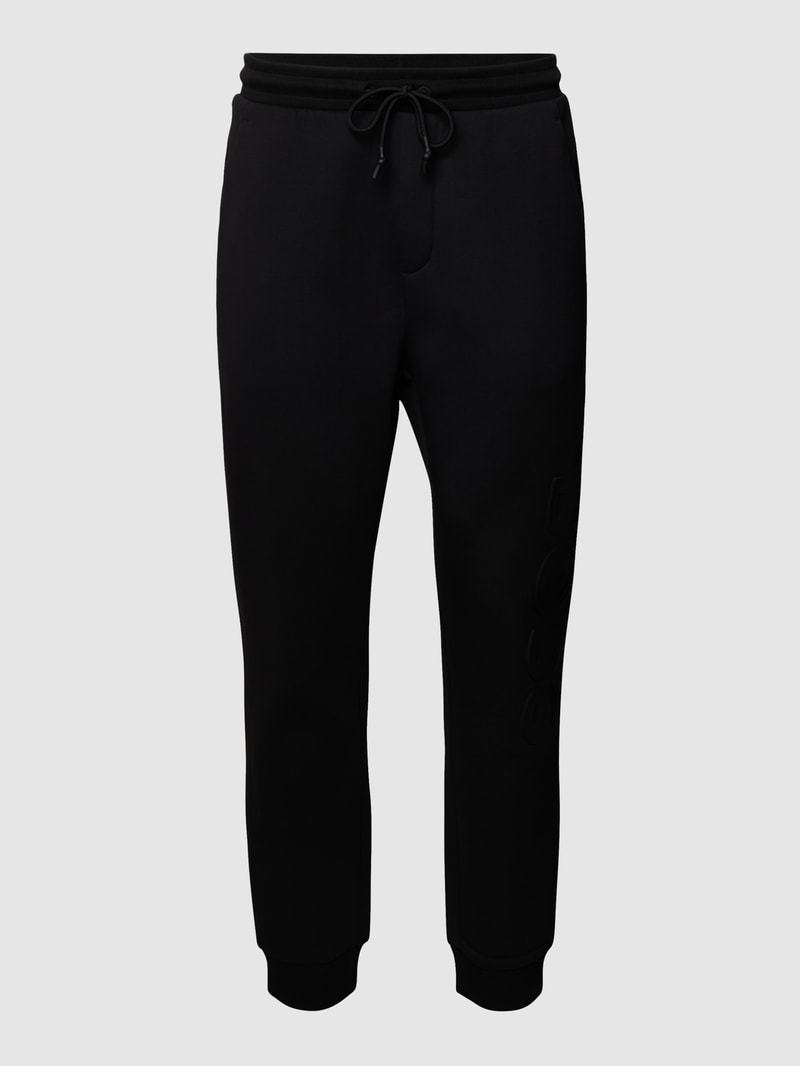 Sweathose mit Logo-Detail Modell 'Hover' in schwarz